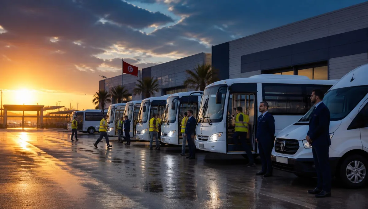Illustration de transport professionnel : Navette de personnel pour les entreprises en Tunisie