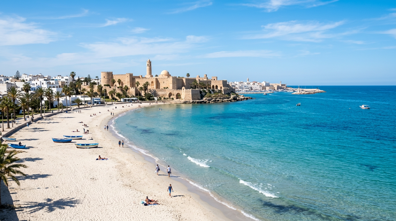 Plage de Sousse mer Méditerranée Monastir